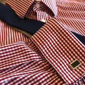Charles Tyrwhitt slim fit red gingham shirt